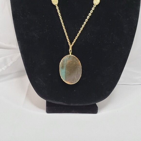 VTG  West Germany Floral Sugar Crystal Cameo Bead Necklace Goldtone Cottagecore - Picture 11 of 12